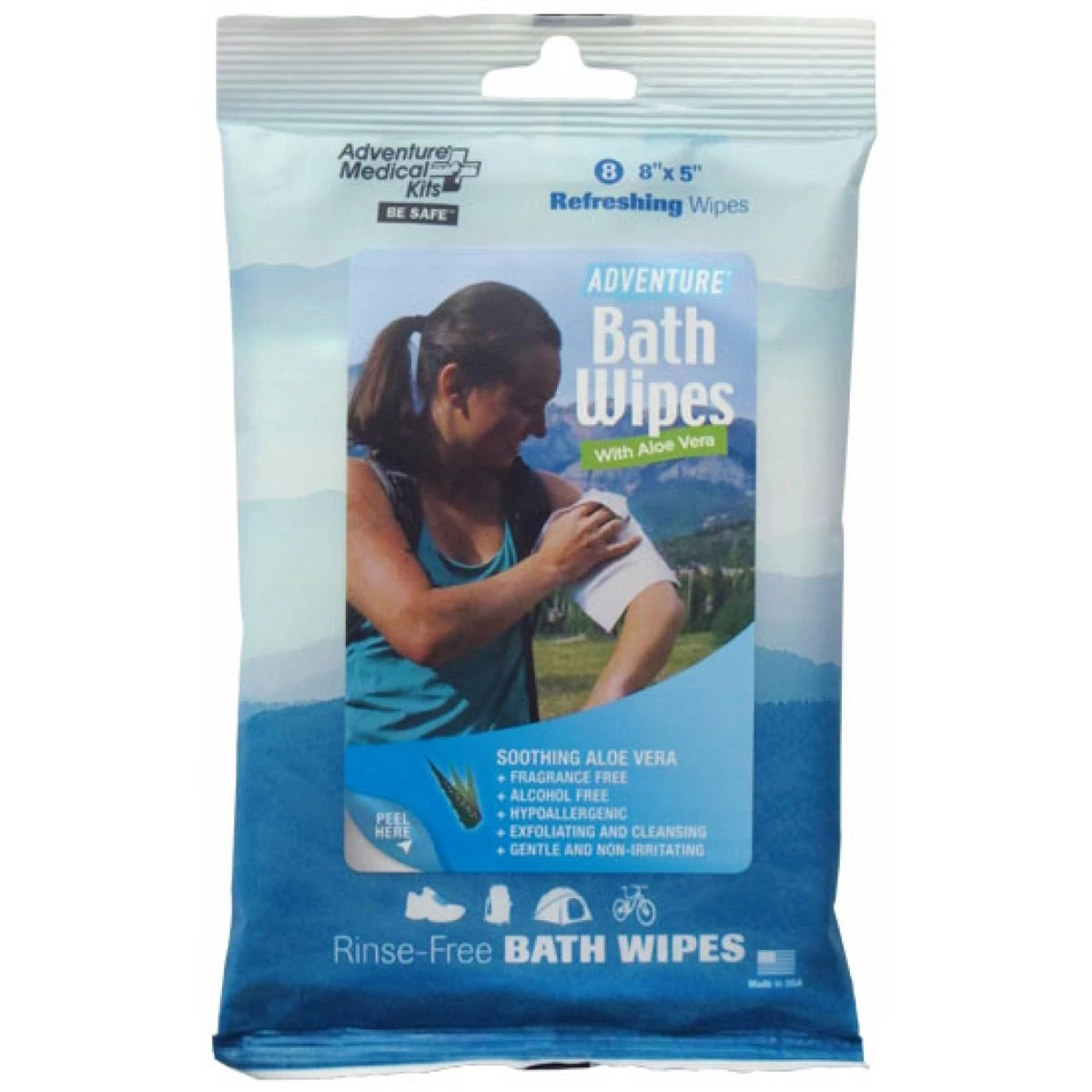Adventure Bath Wipes - Travel Size, Pkg./8 Adventure Medical Kits Adventure Bath Wipes - Travel Size, Pkg./8 -Outdoor Equipment Store Adventure Bath Wipes Travel Size Pkg. 8 0170 0304 N A