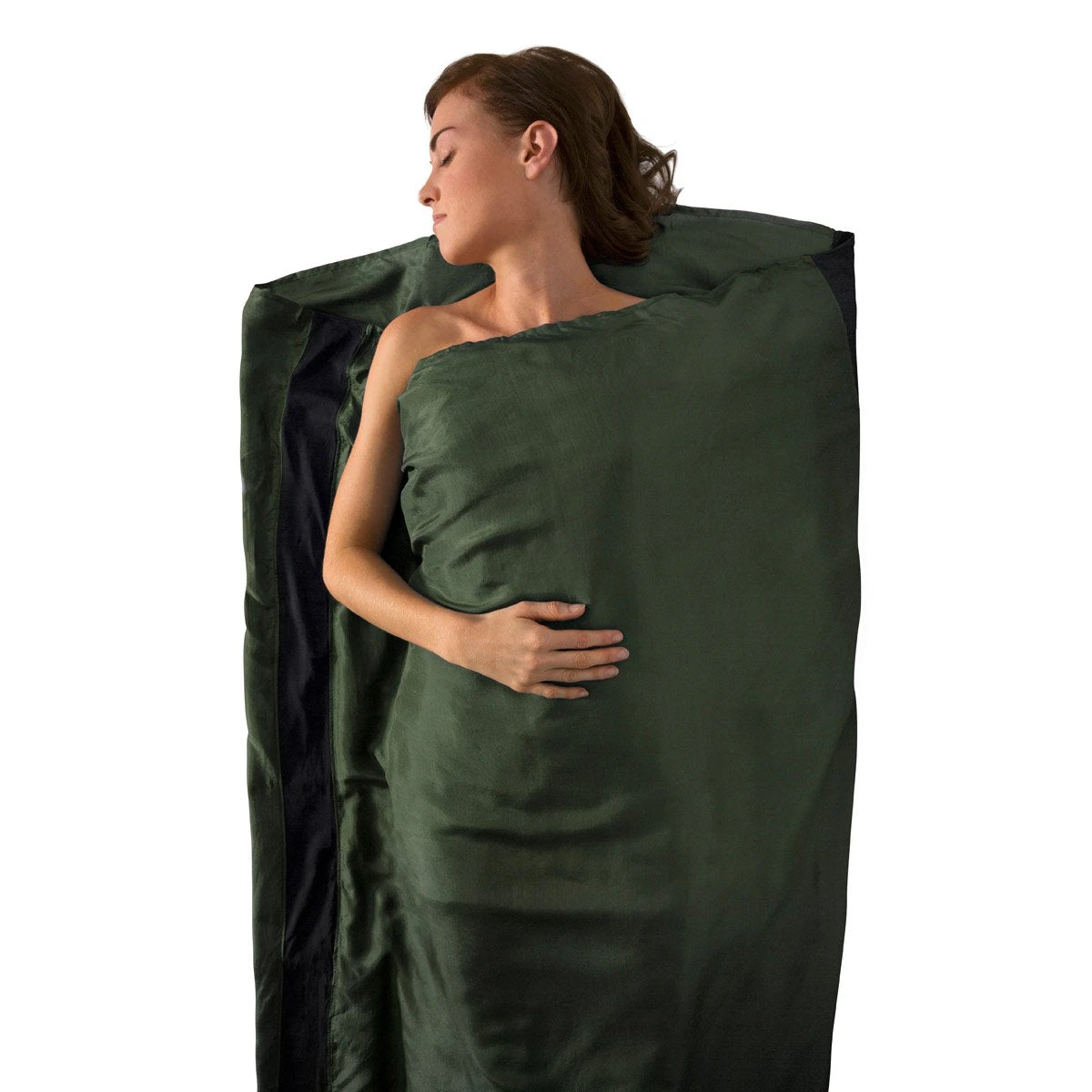 Premium Silk Travel Liner - Standard Rectangular Sea To Summit Premium Silk Travel Liner - Standard Rectangular -Outdoor Equipment Store Premium Silk Travel Liner Standard Rectangular 111 Eucalyptus Green