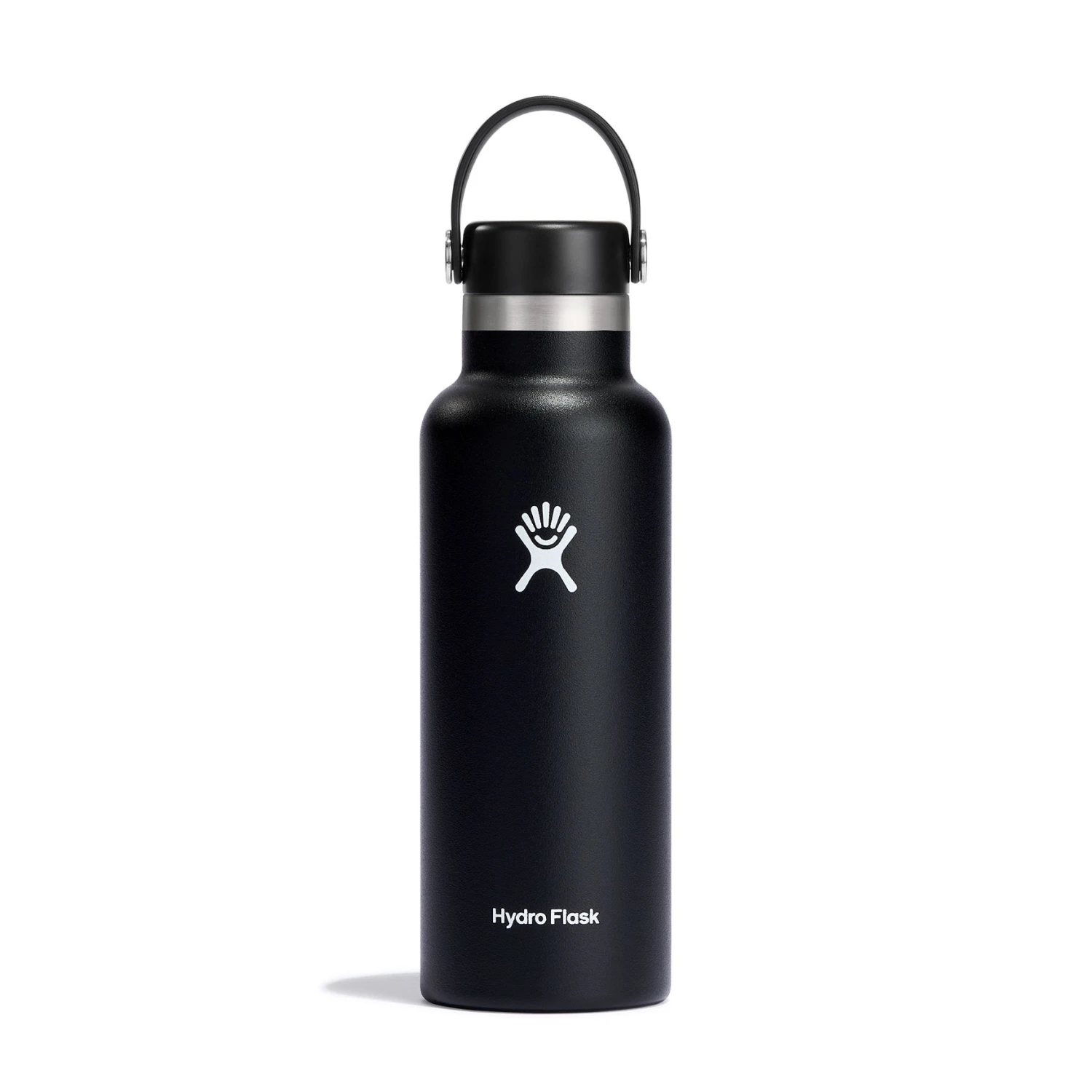 18 oz Standard Mouth Water Bottle Hydro Flask 18 Oz Standard Mouth Water Bottle -Outdoor Equipment Store S18SX001 Black StraightOn